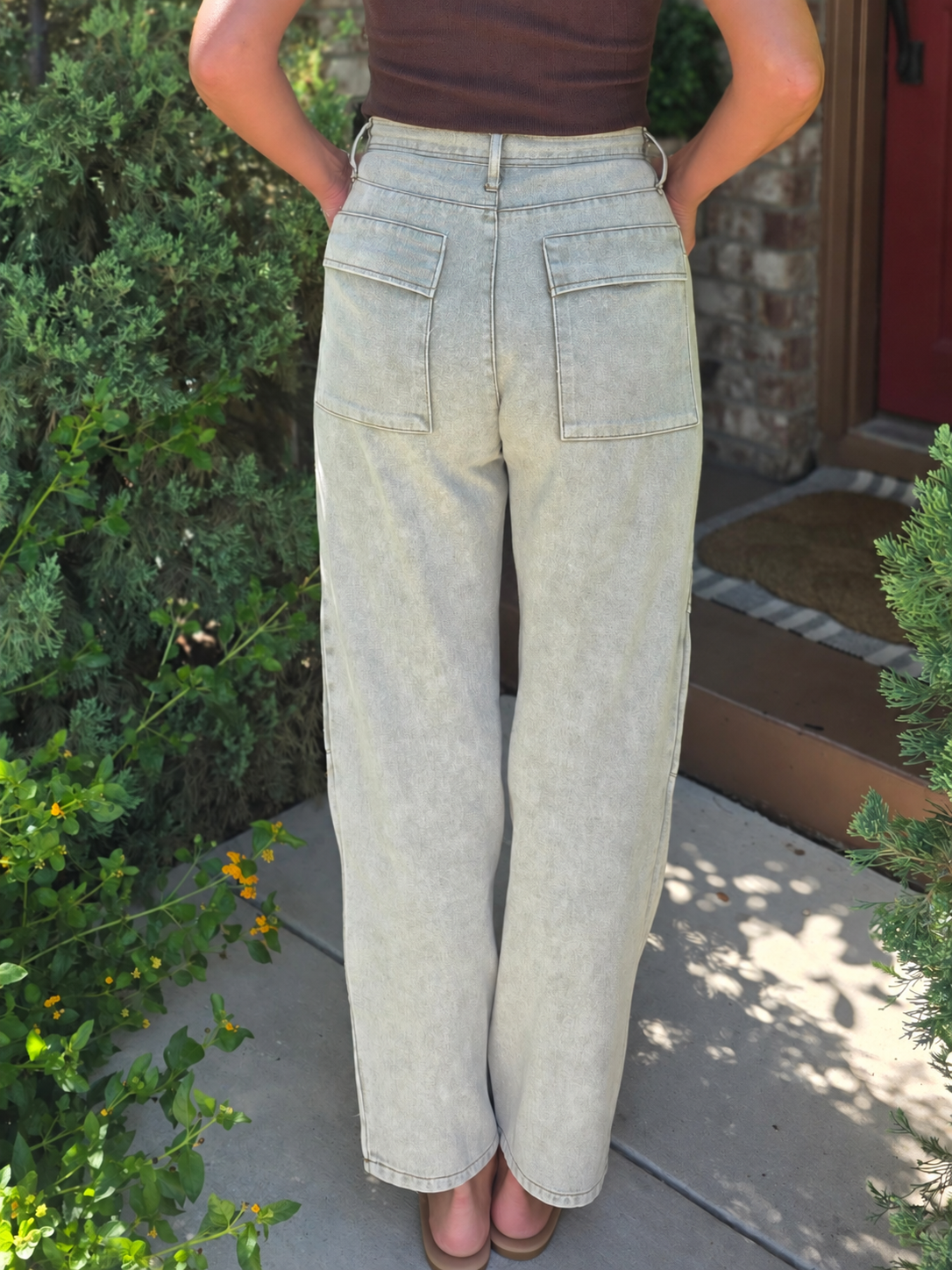 The Modern Utility Denim Pants- Light Olive