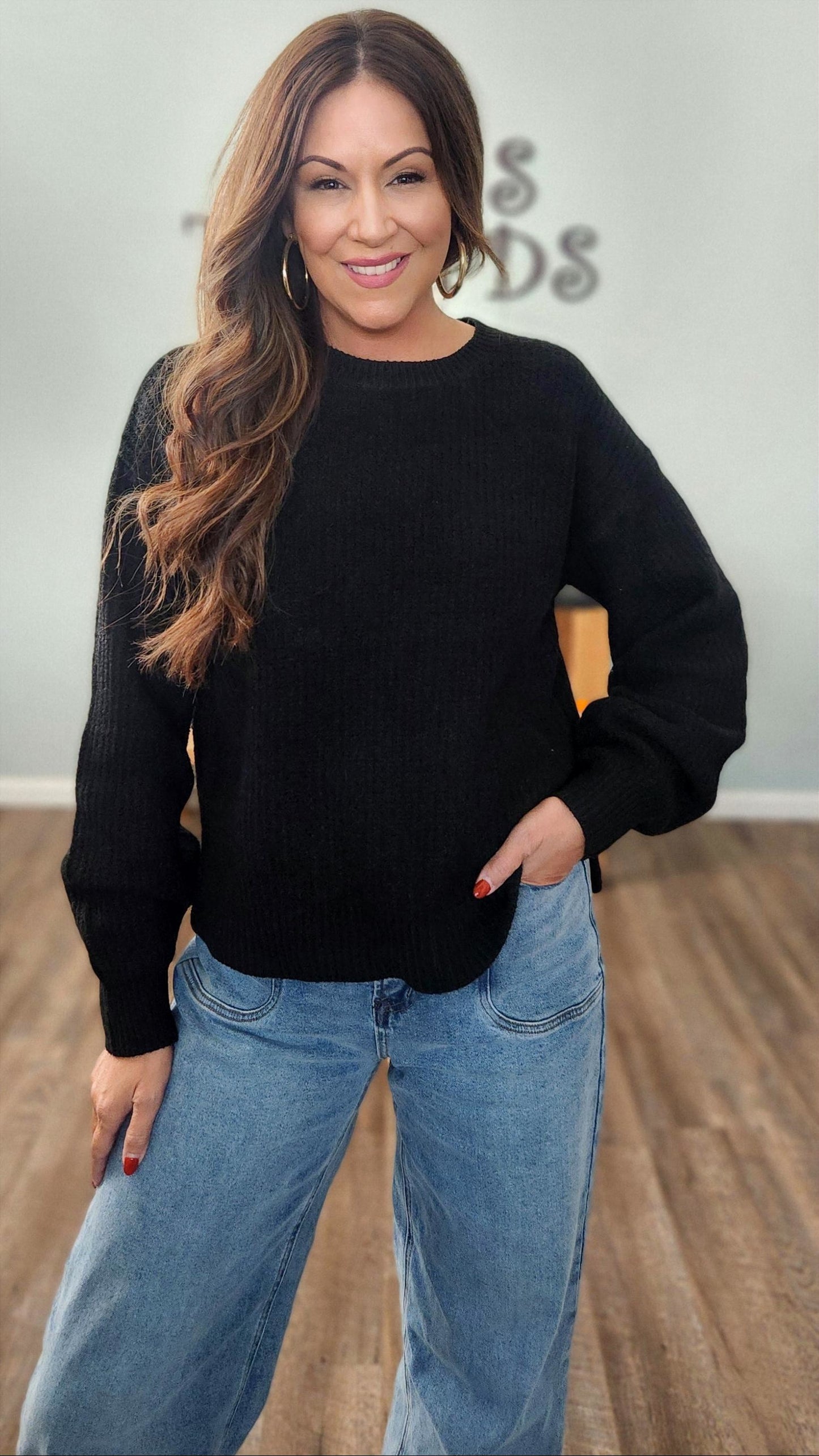 The Daily Favorite Sweater- Black