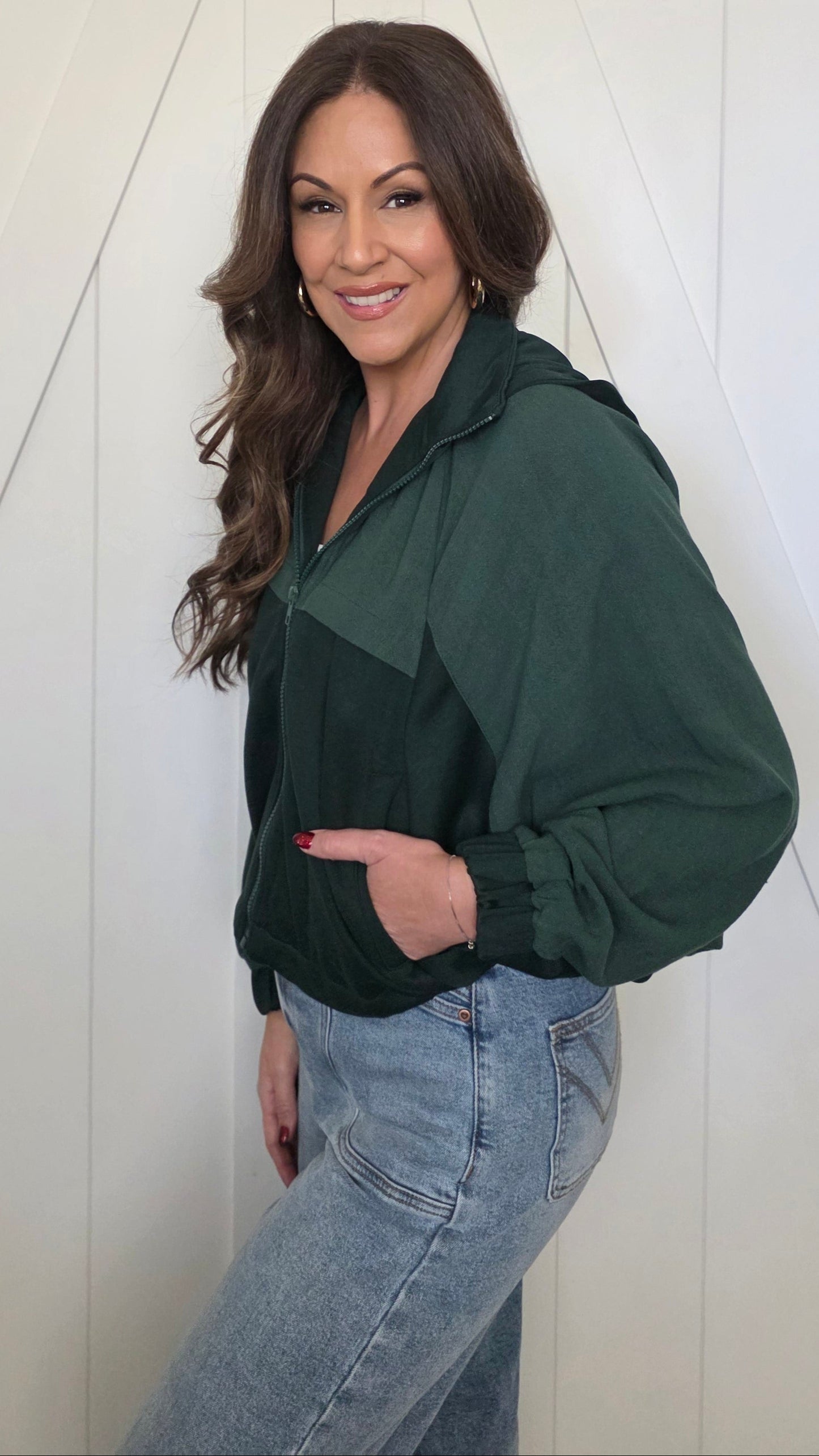 On-The-Go Zip Jacket-Evergreen
