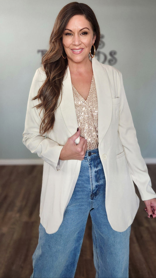 The Sculpted Silhouette Cream Blazer Jacket