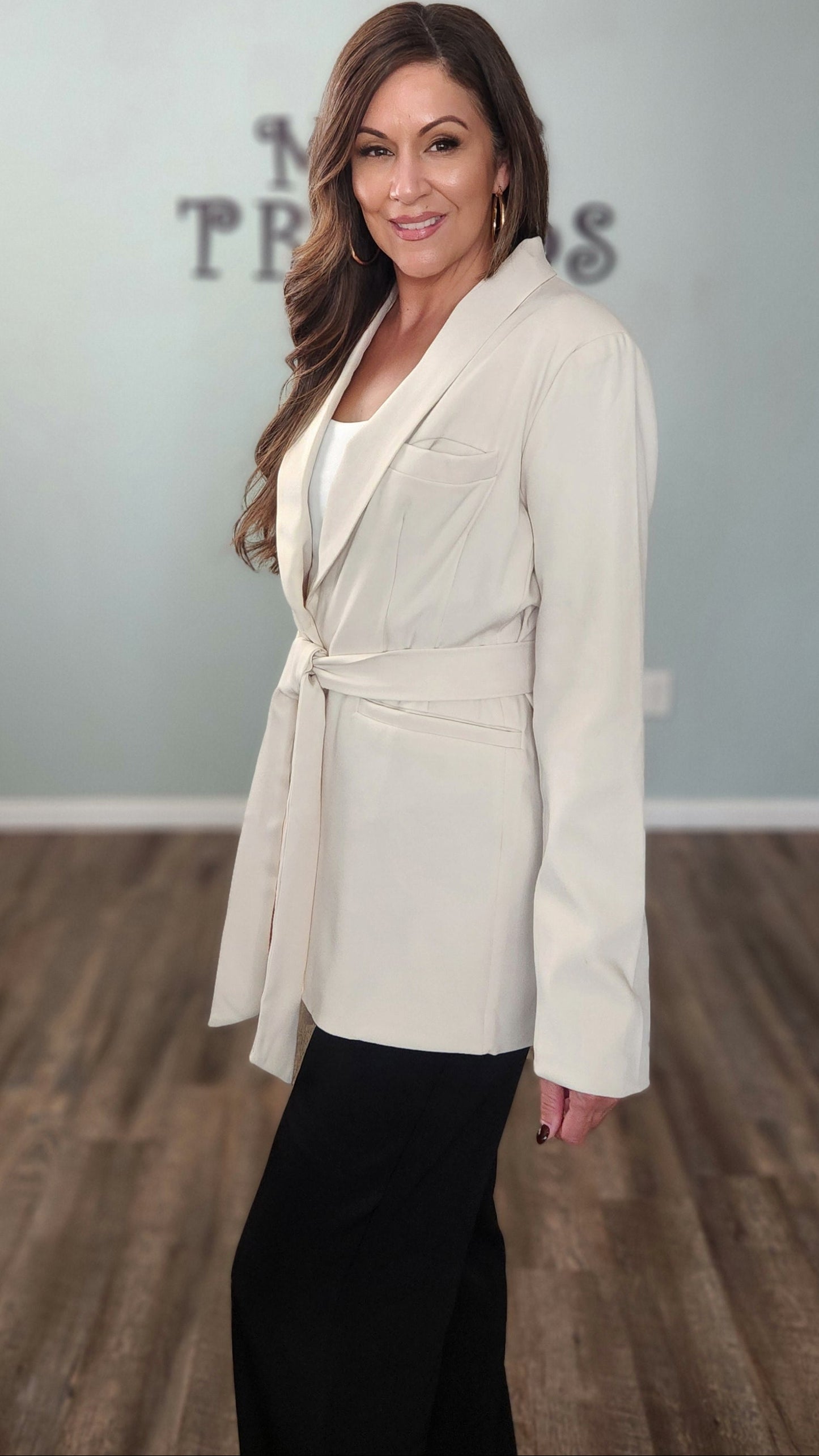 The Sculpted Silhouette Cream Blazer Jacket