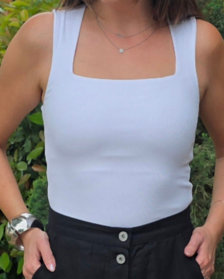 The On Repeat Tank-White