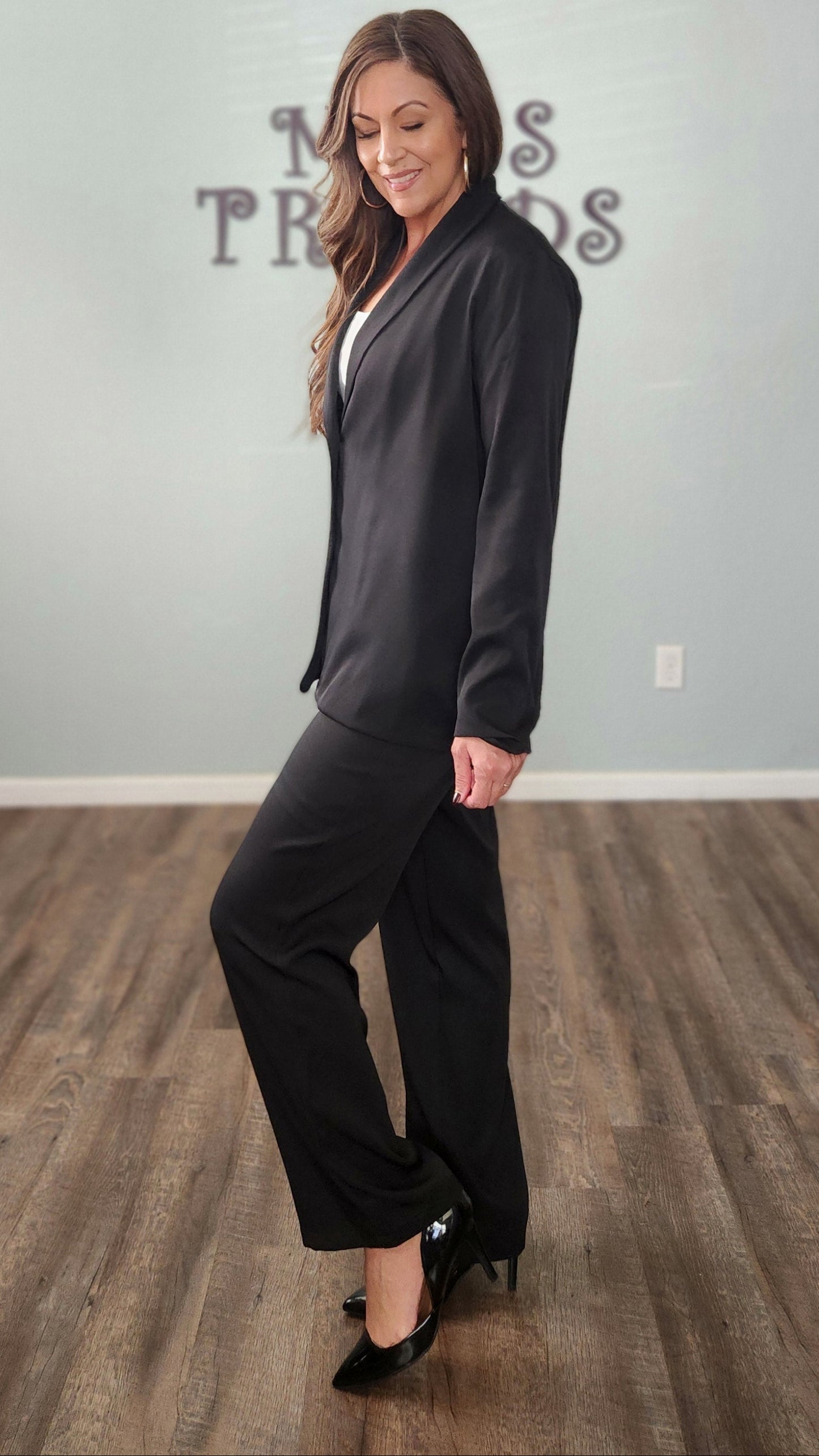 The Sleek & Chic Suit Set-Black