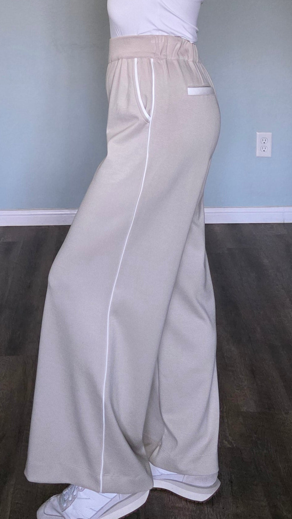 Chic Comfort Wide-Leg Pants-Oatmeal