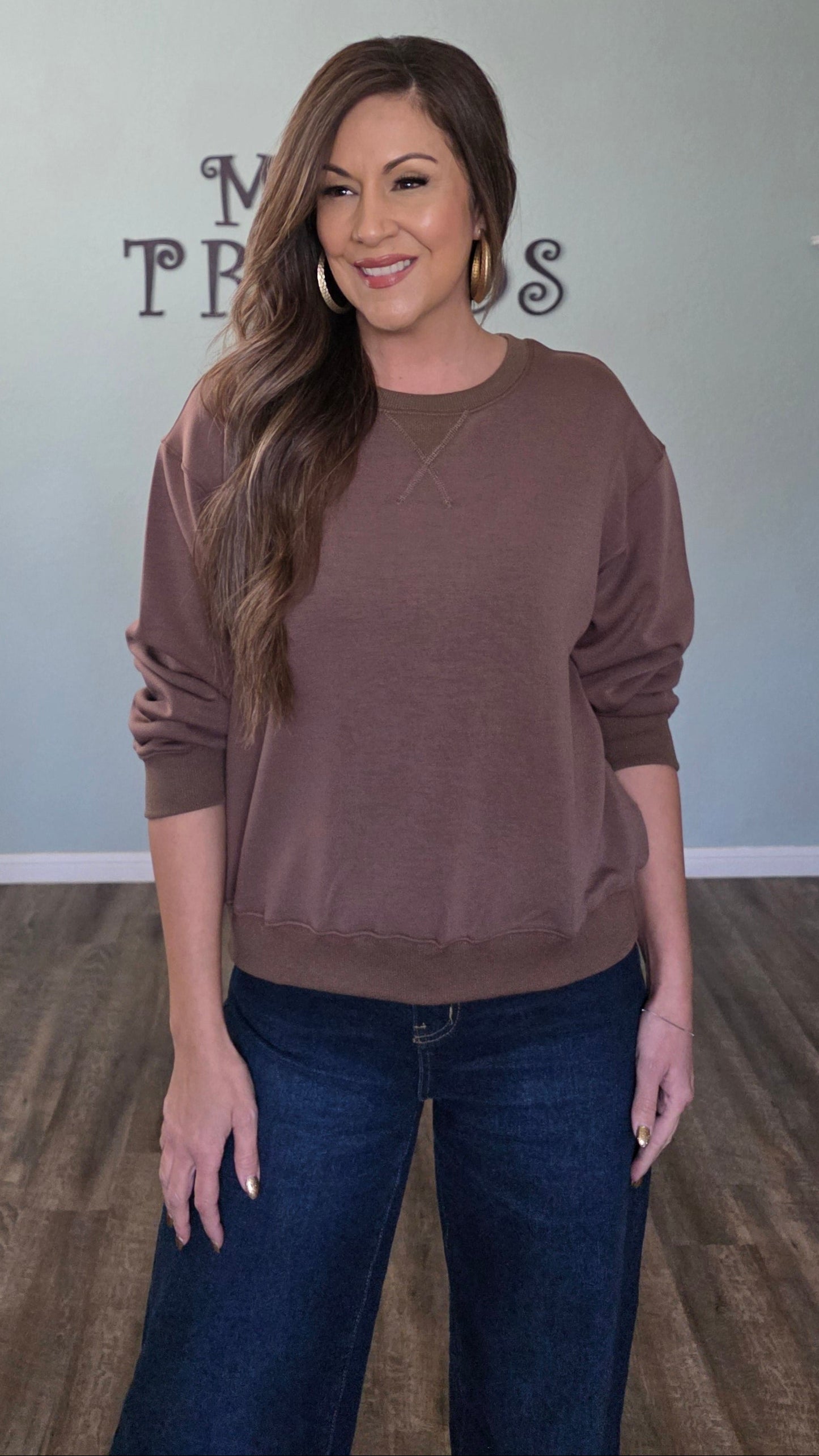 Weekend Ready Pullover- Mocha