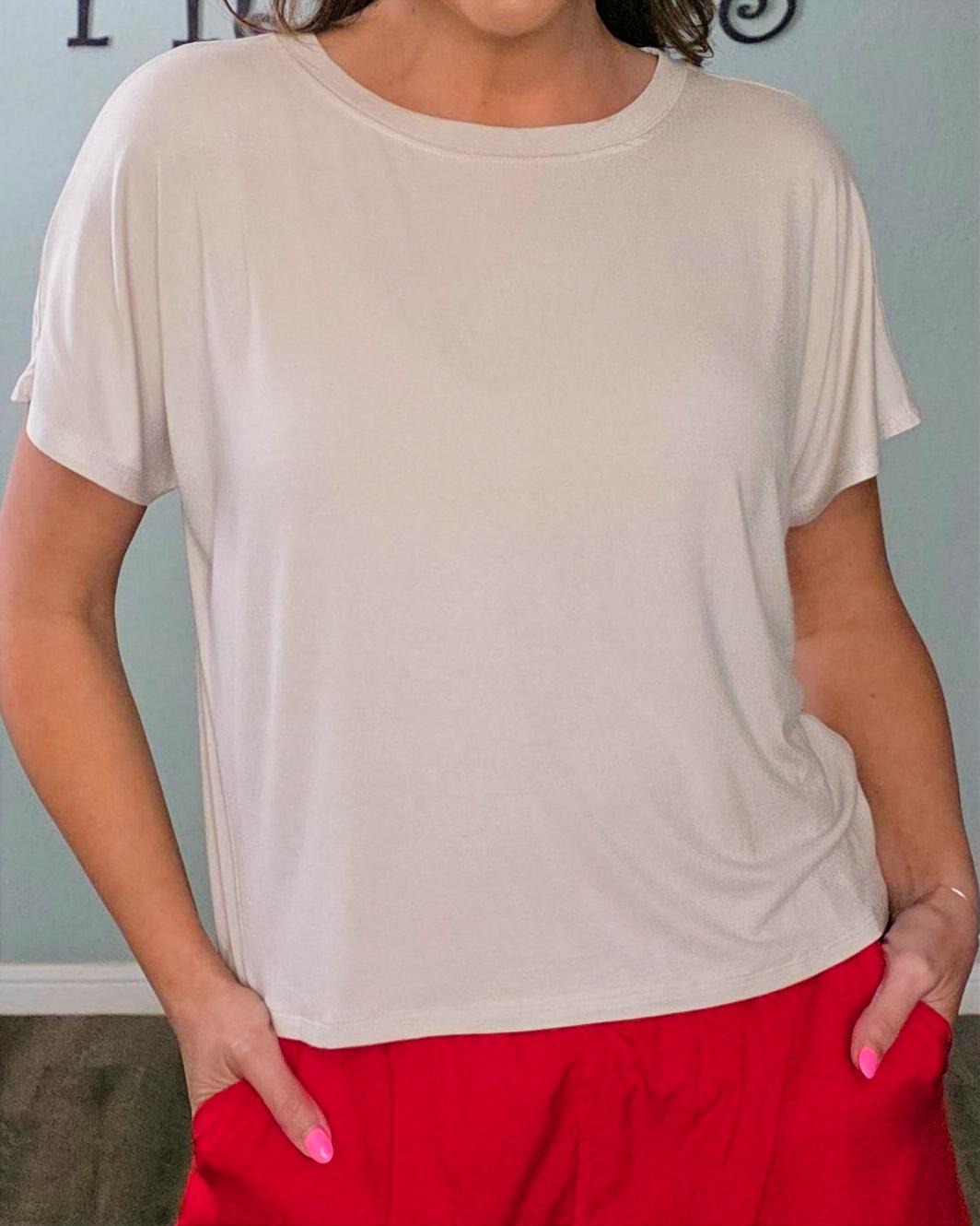 Everyday Ease Tee-Sand Beige