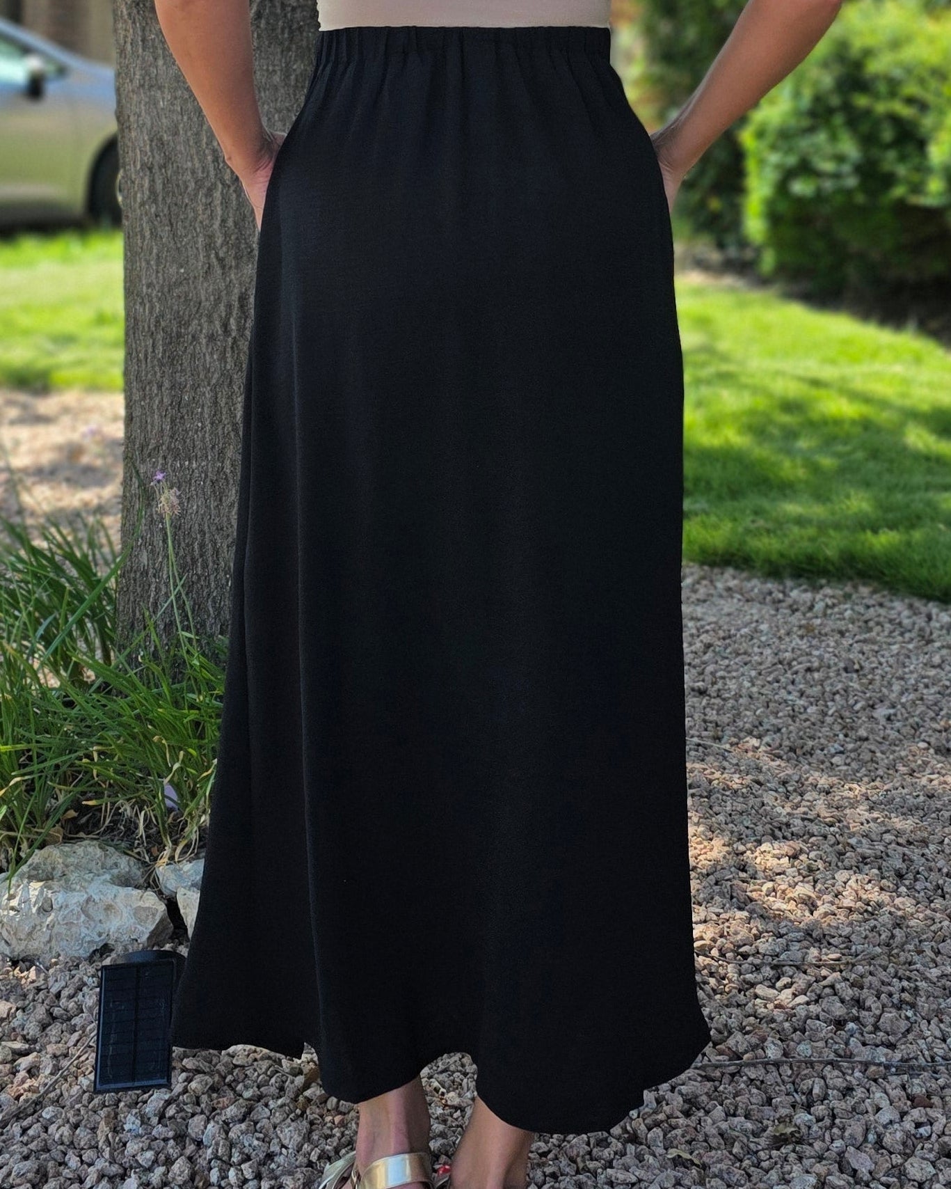 Season to Season Maxi Skirt- Black