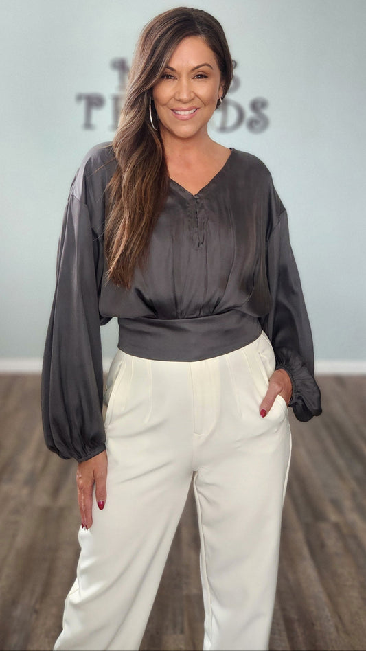 🖤 Reset by Jane Jennifer Top- Charcoal