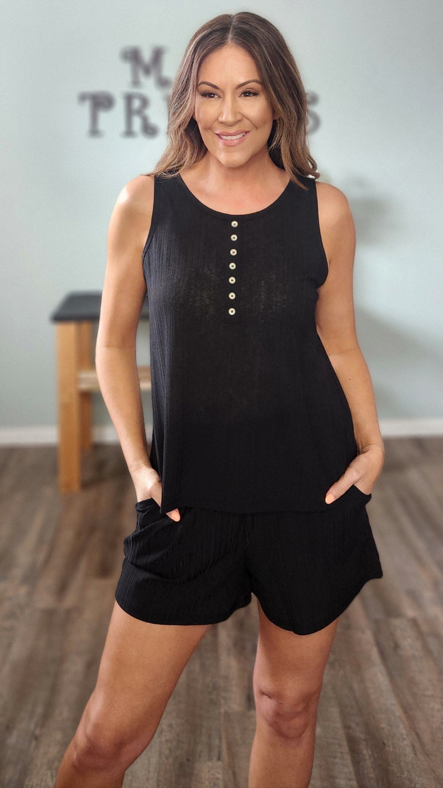 The Breezy Bliss Lounge Set-Black