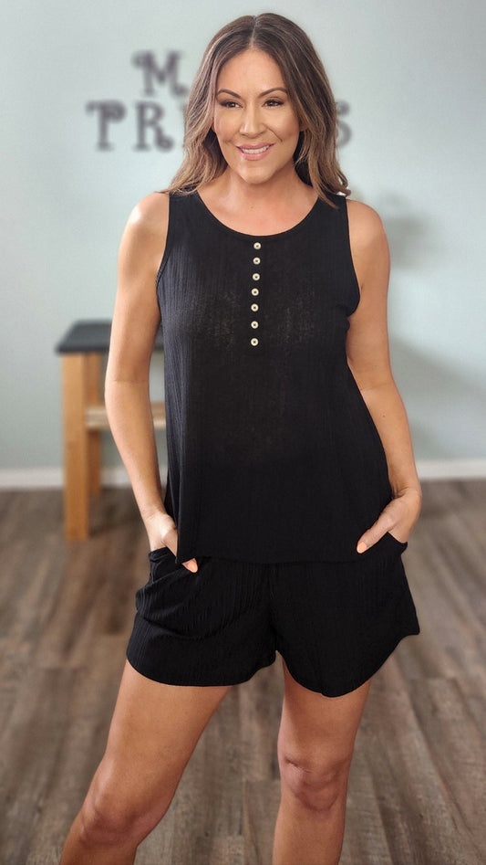 The Breezy Bliss Lounge Set-Black