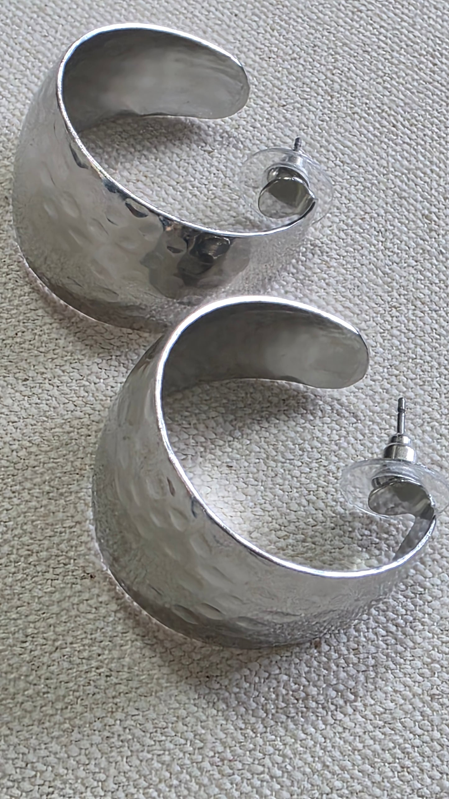 Bold Elegance Hammered Hoops