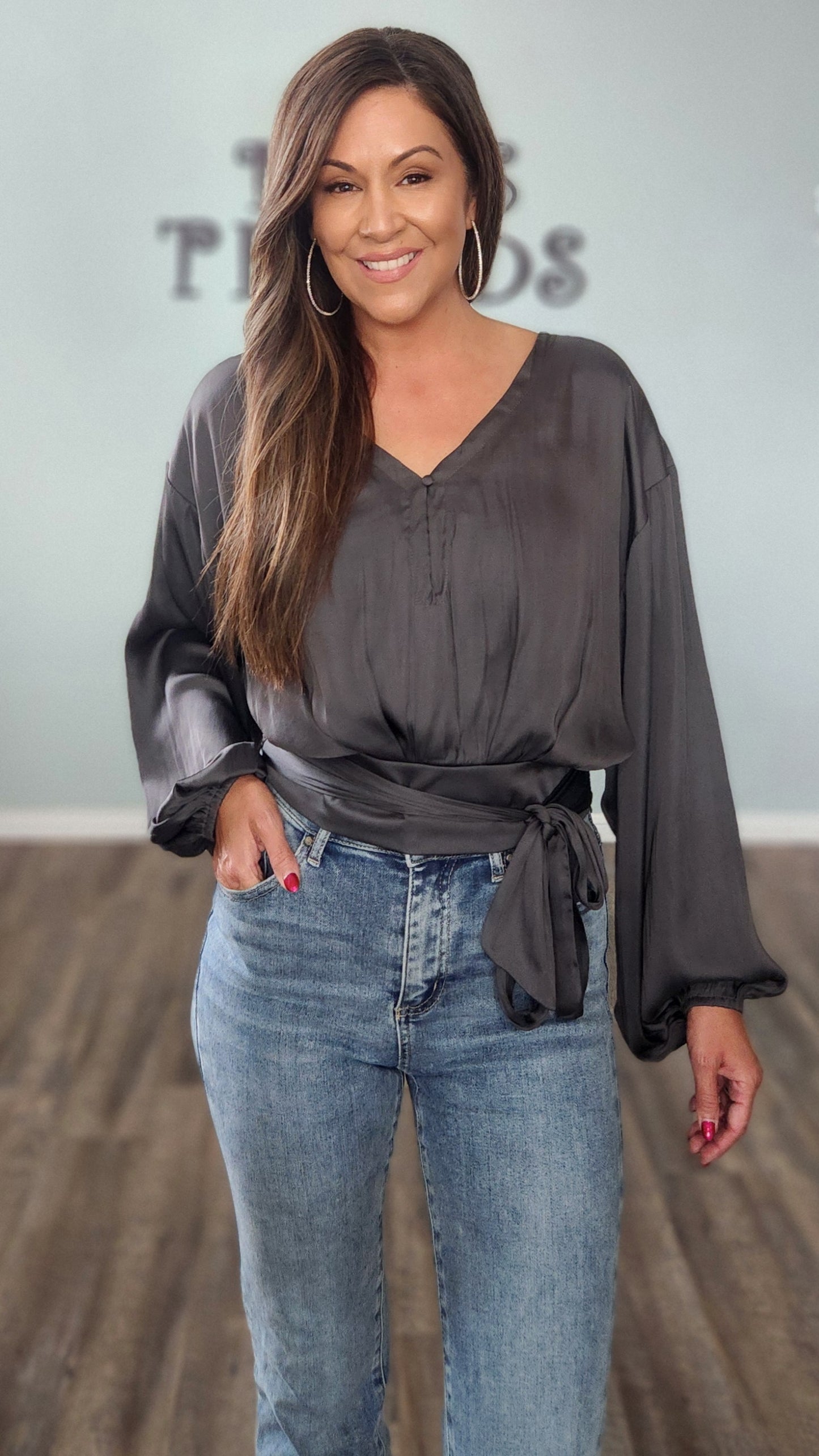 🖤 Reset by Jane Jennifer Top- Charcoal