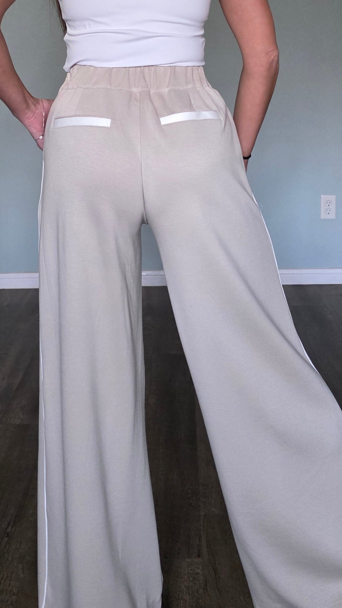 Chic Comfort Wide-Leg Pants-Oatmeal