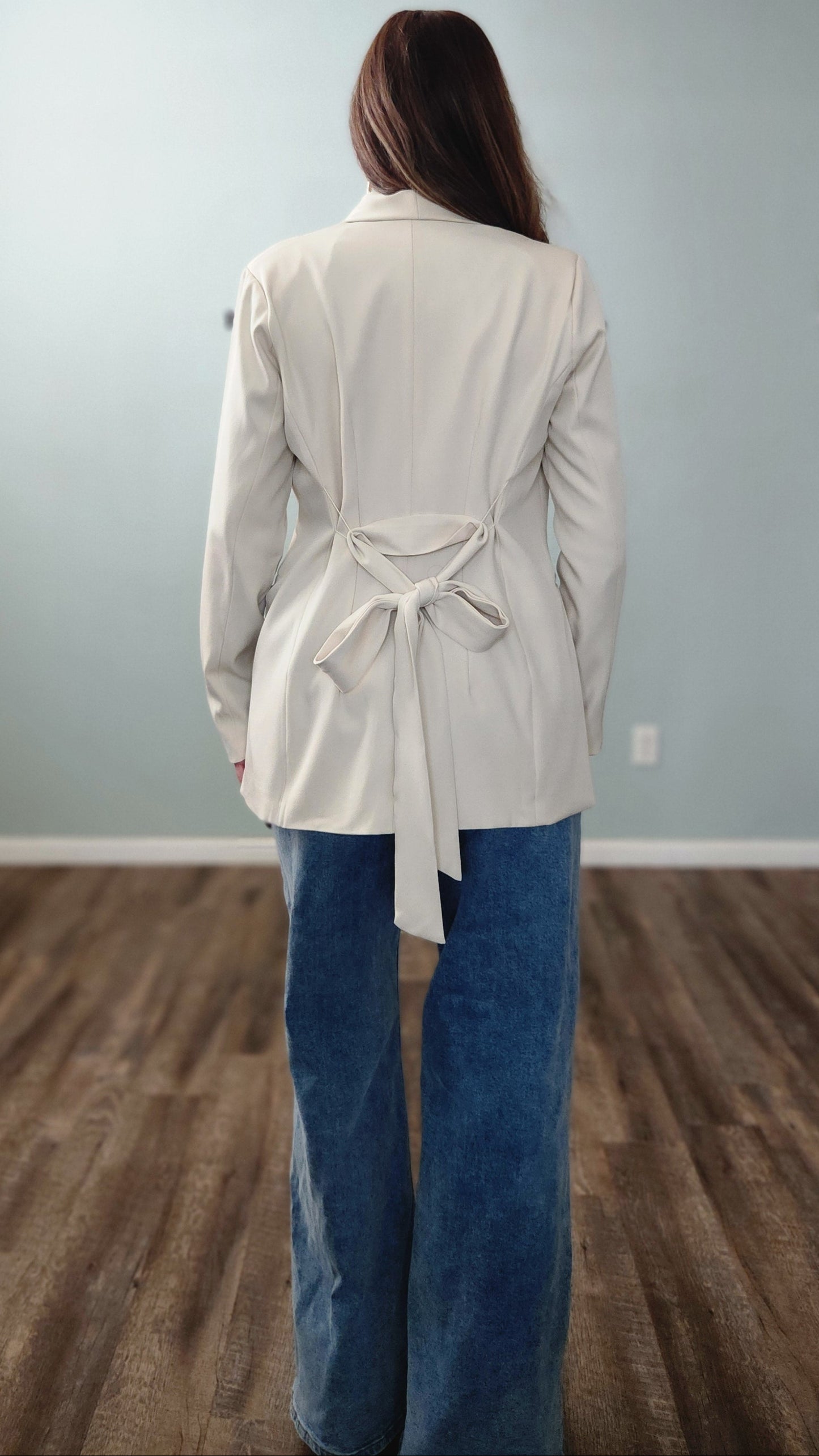 The Sculpted Silhouette Cream Blazer Jacket