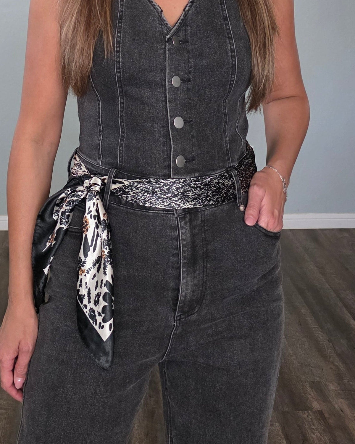 Floral Contrast Scarf