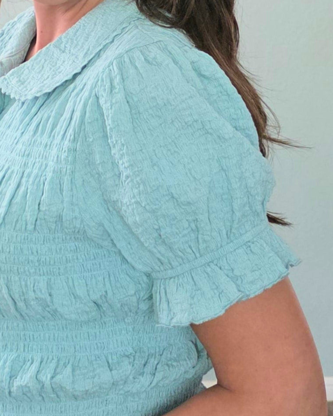 Sweet Sky Smocked Top-Blue