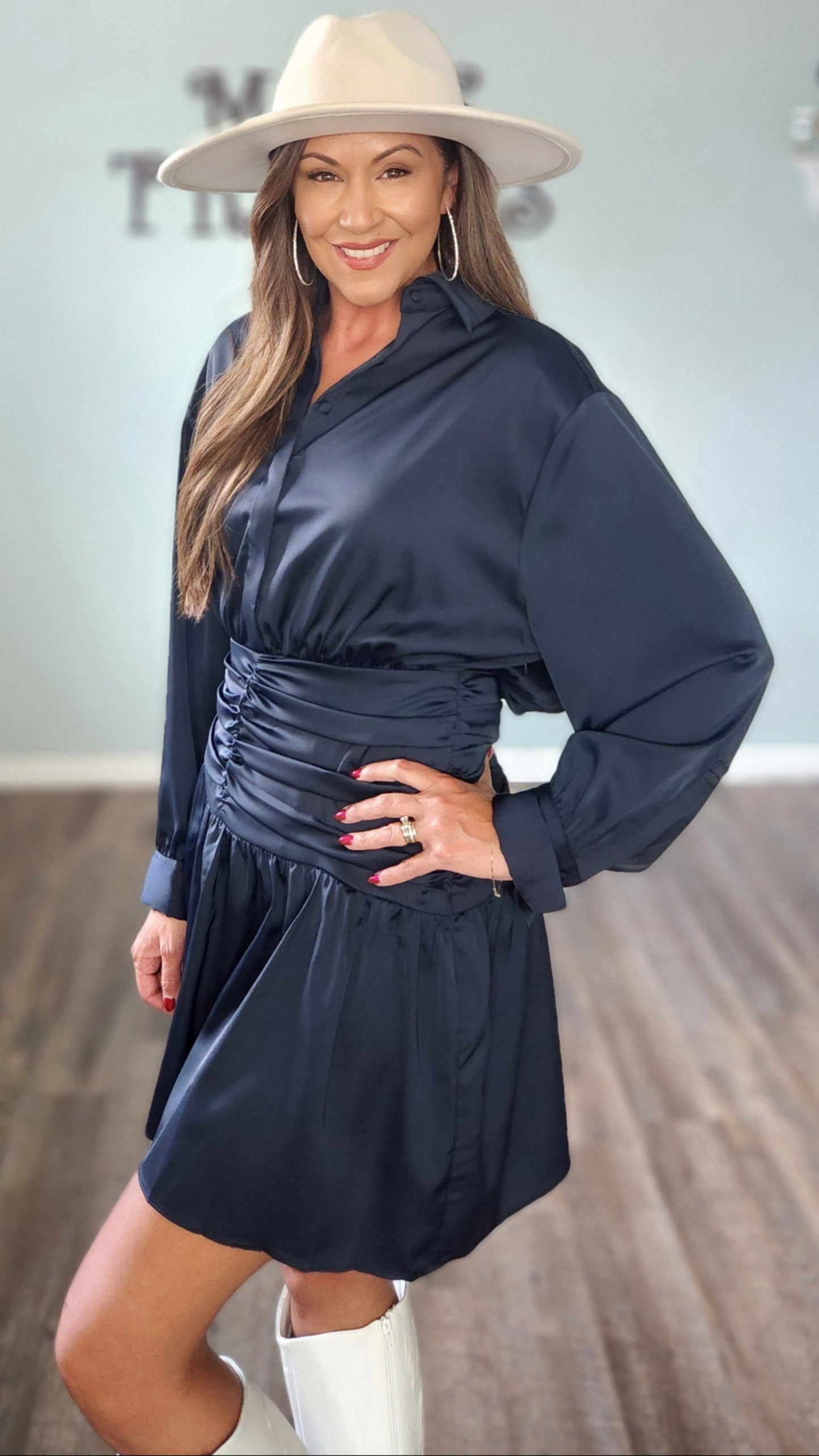 🖤 Reset by Jane Clarissa Dress- Navy