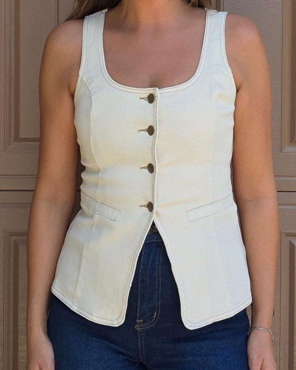 City Chic Vest | Light Khaki