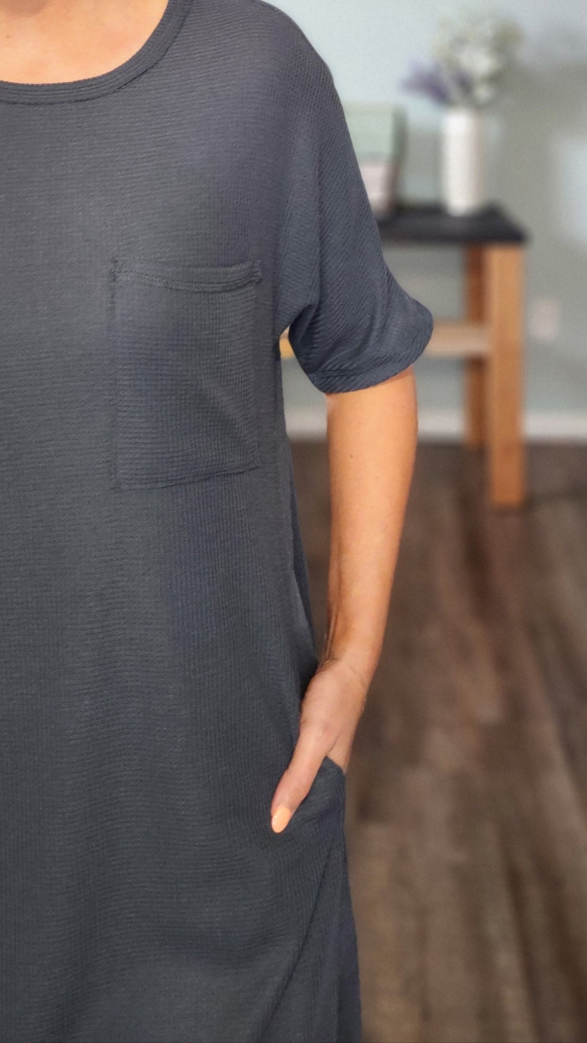 Effortlessly Chic: The Blue Casual Pocket Dress