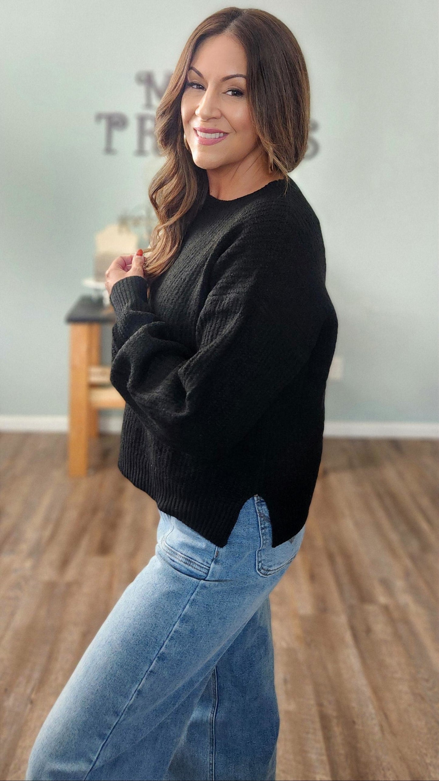 The Daily Favorite Sweater- Black