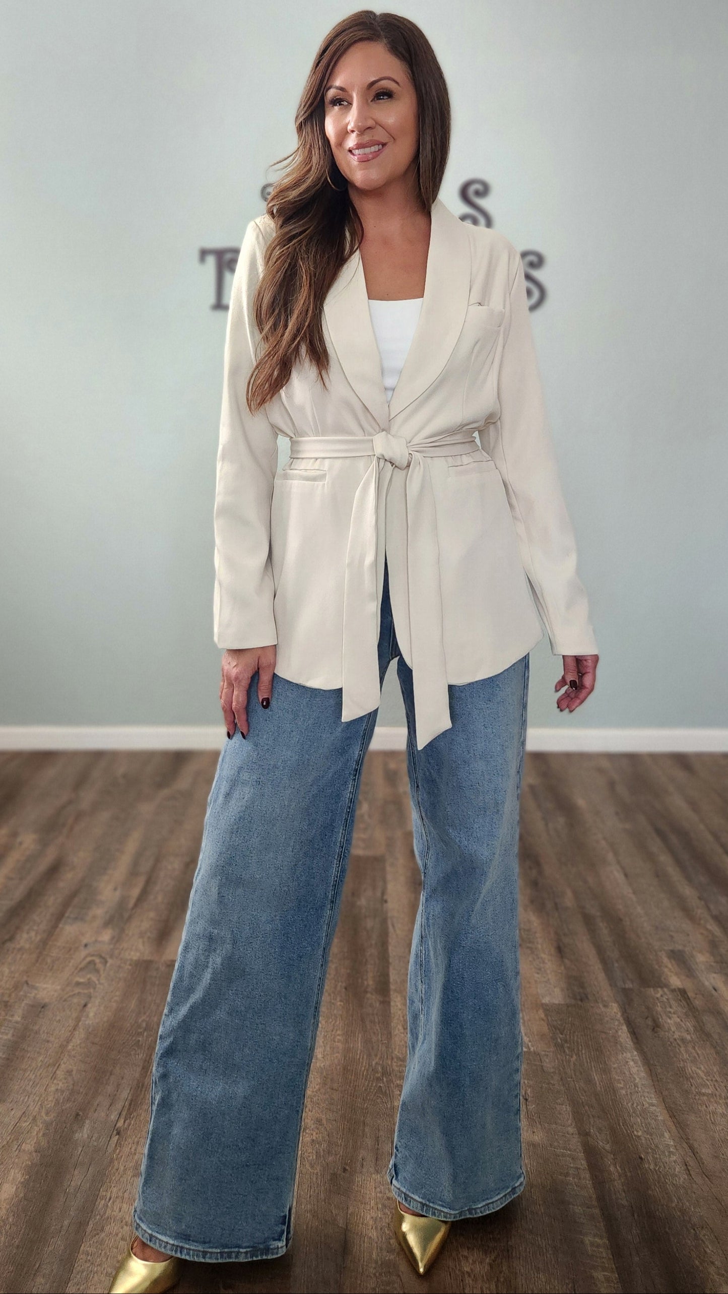 The Sculpted Silhouette Cream Blazer Jacket