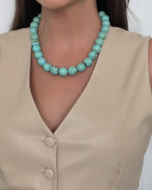 Bluebell Beaded Necklace-Turquoise
