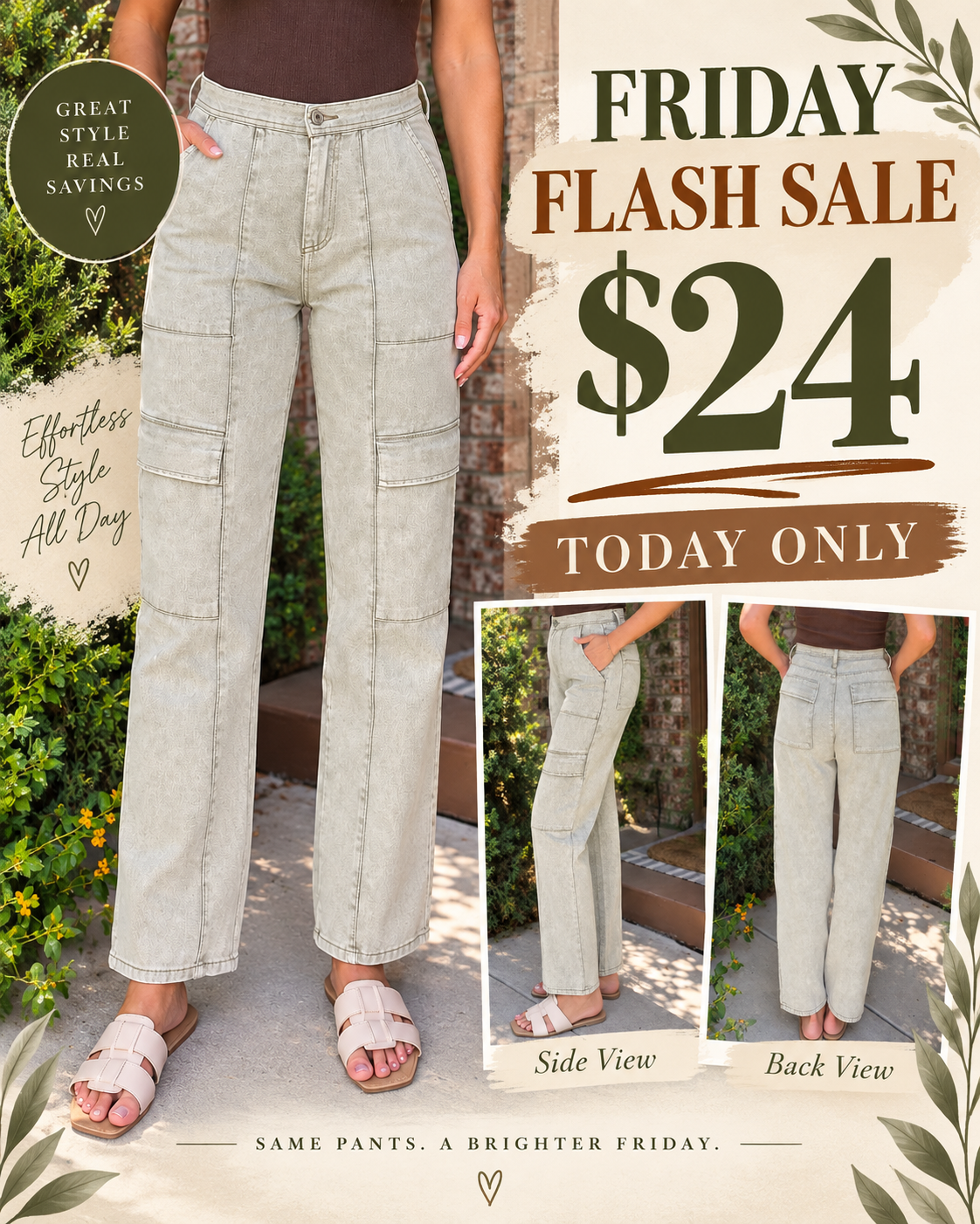 The Modern Utility Denim Pants- Light Olive
