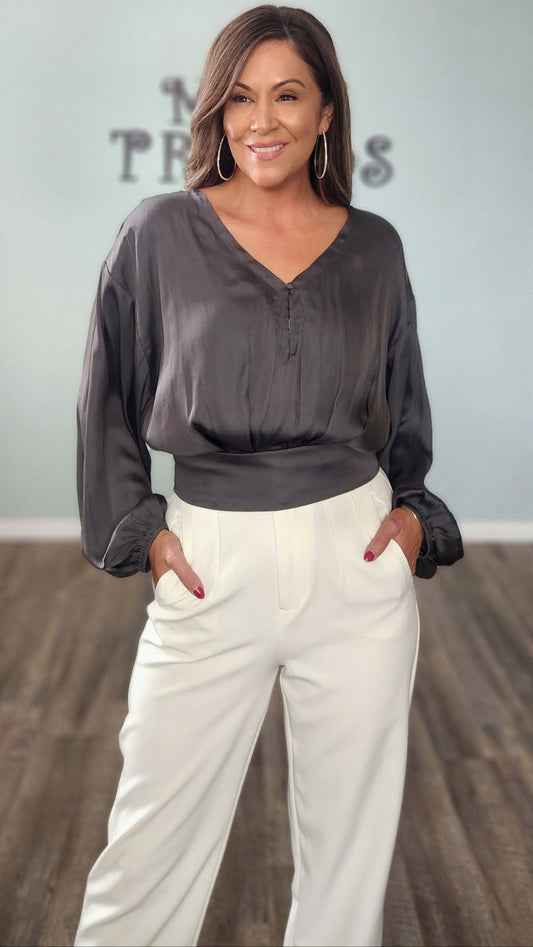 🖤 Reset by Jane Jennifer Top- Charcoal