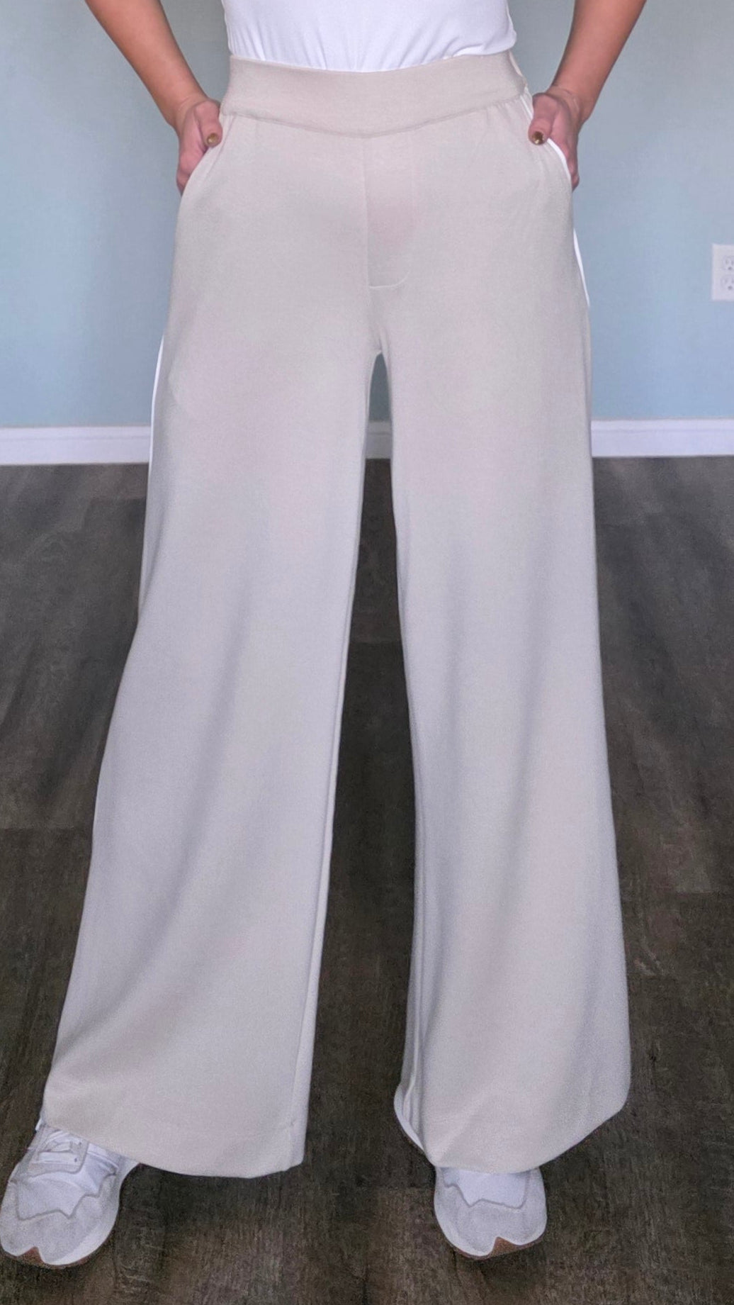 Chic Comfort Wide-Leg Pants-Oatmeal