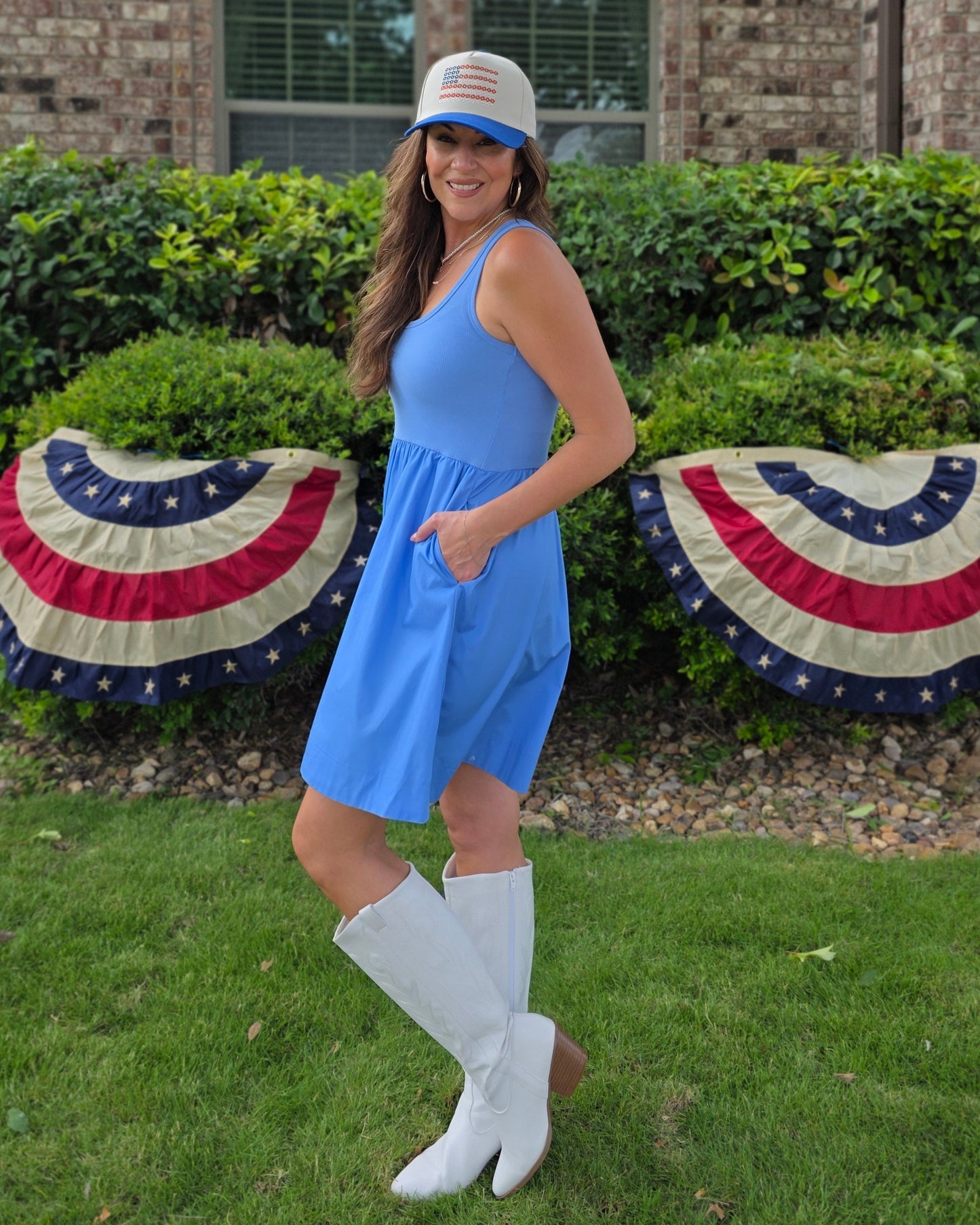 Simple Moments Dress-Blue