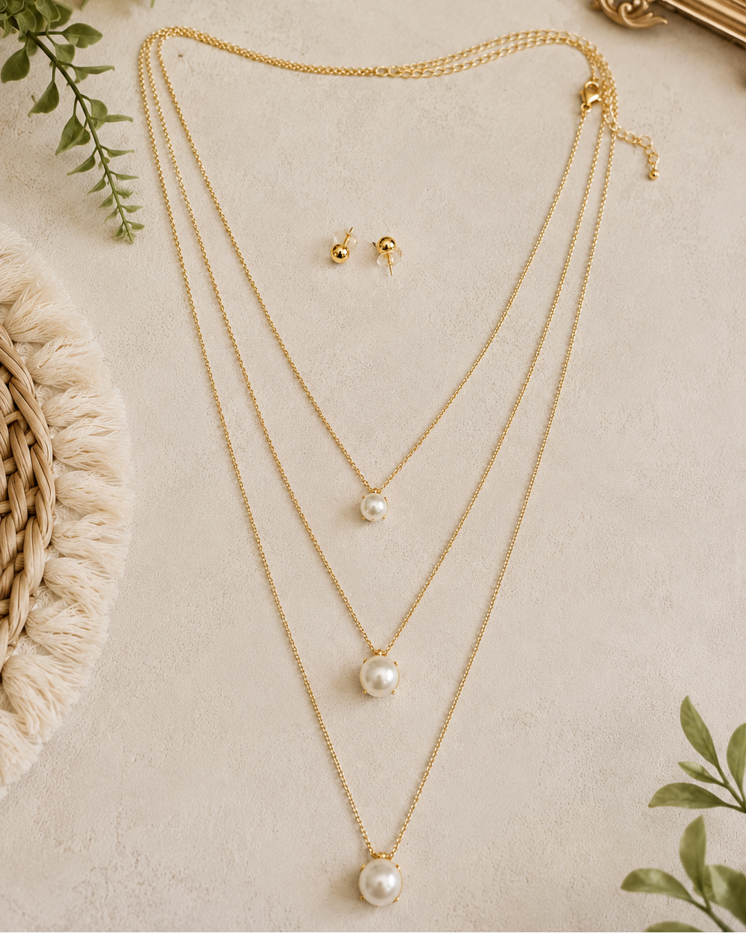 Timeless Pearl Layered Necklace Set
