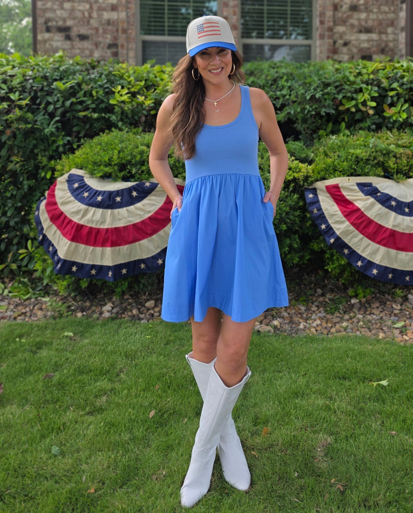 Simple Moments Dress-Blue