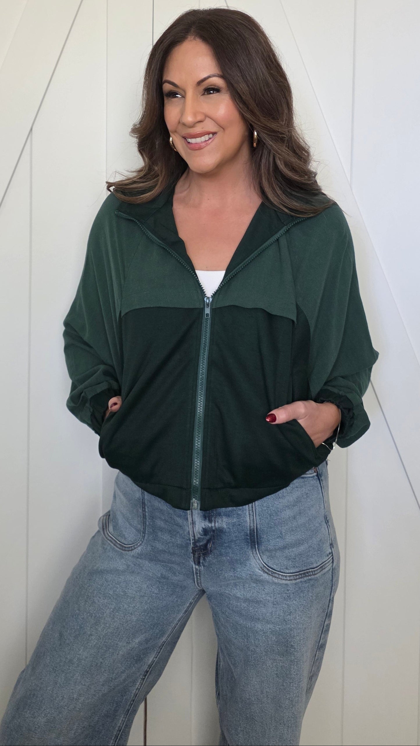 On-The-Go Zip Jacket-Evergreen