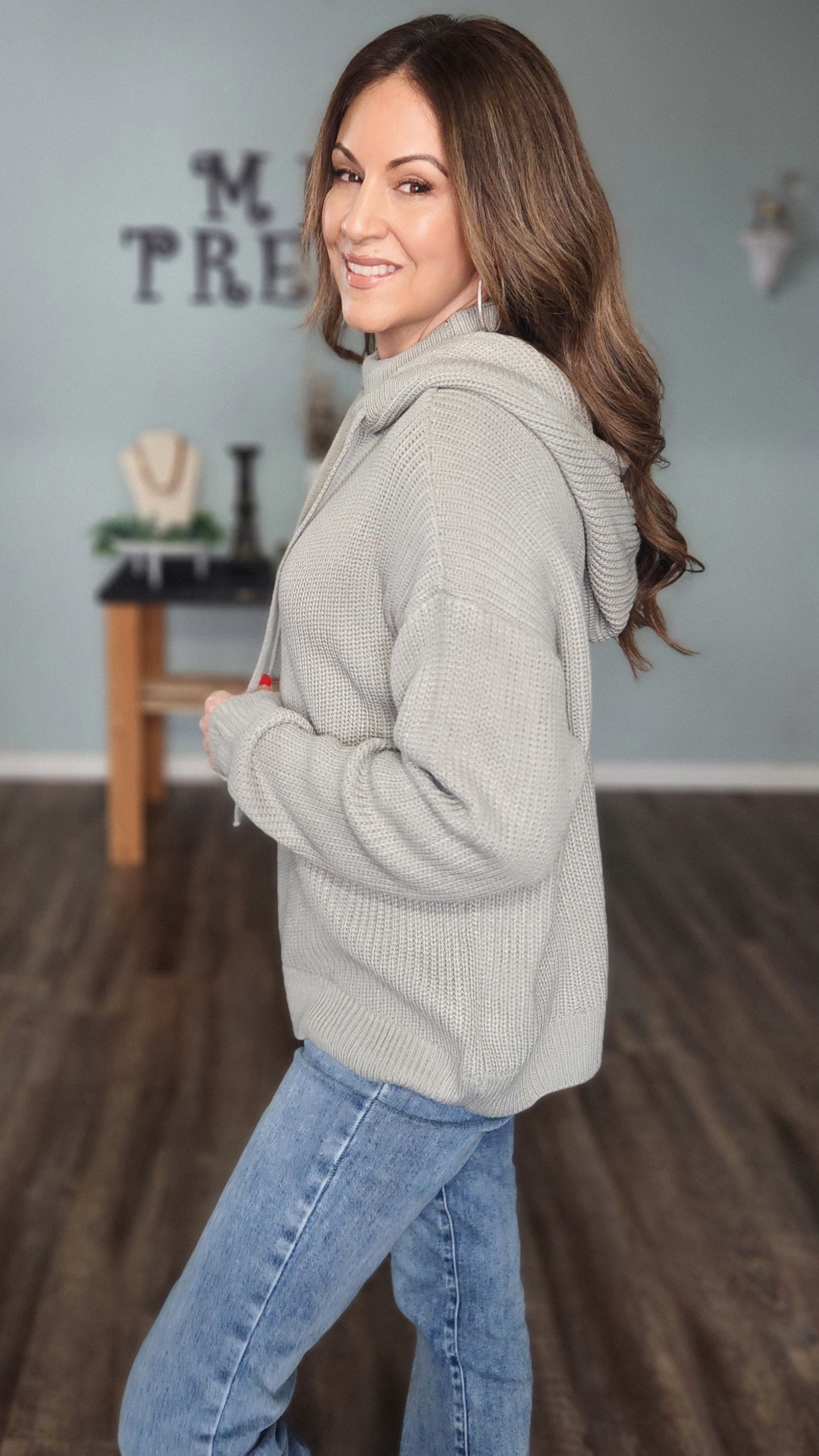 Comfy Fit Hoodie Pullover- Grey