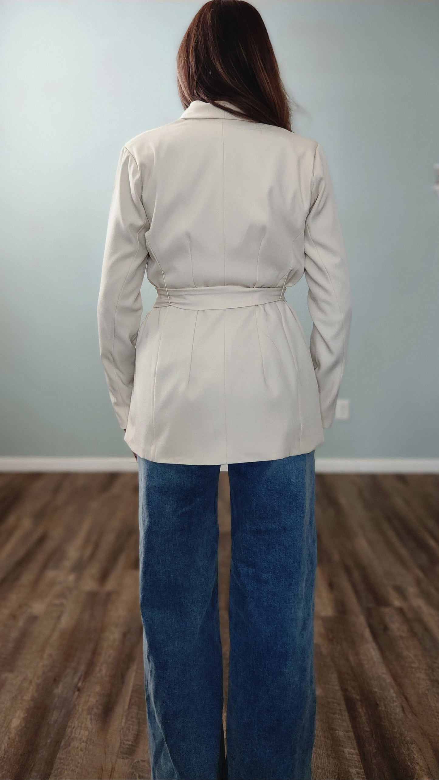 The Sculpted Silhouette Cream Blazer Jacket