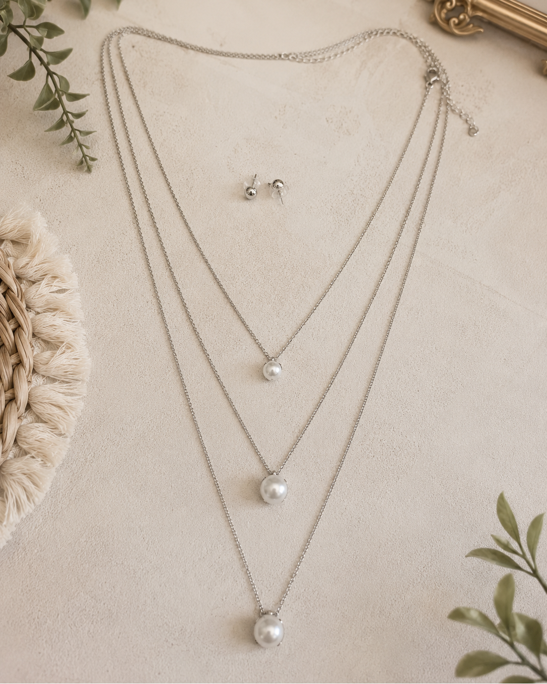 Timeless Pearl Layered Necklace Set