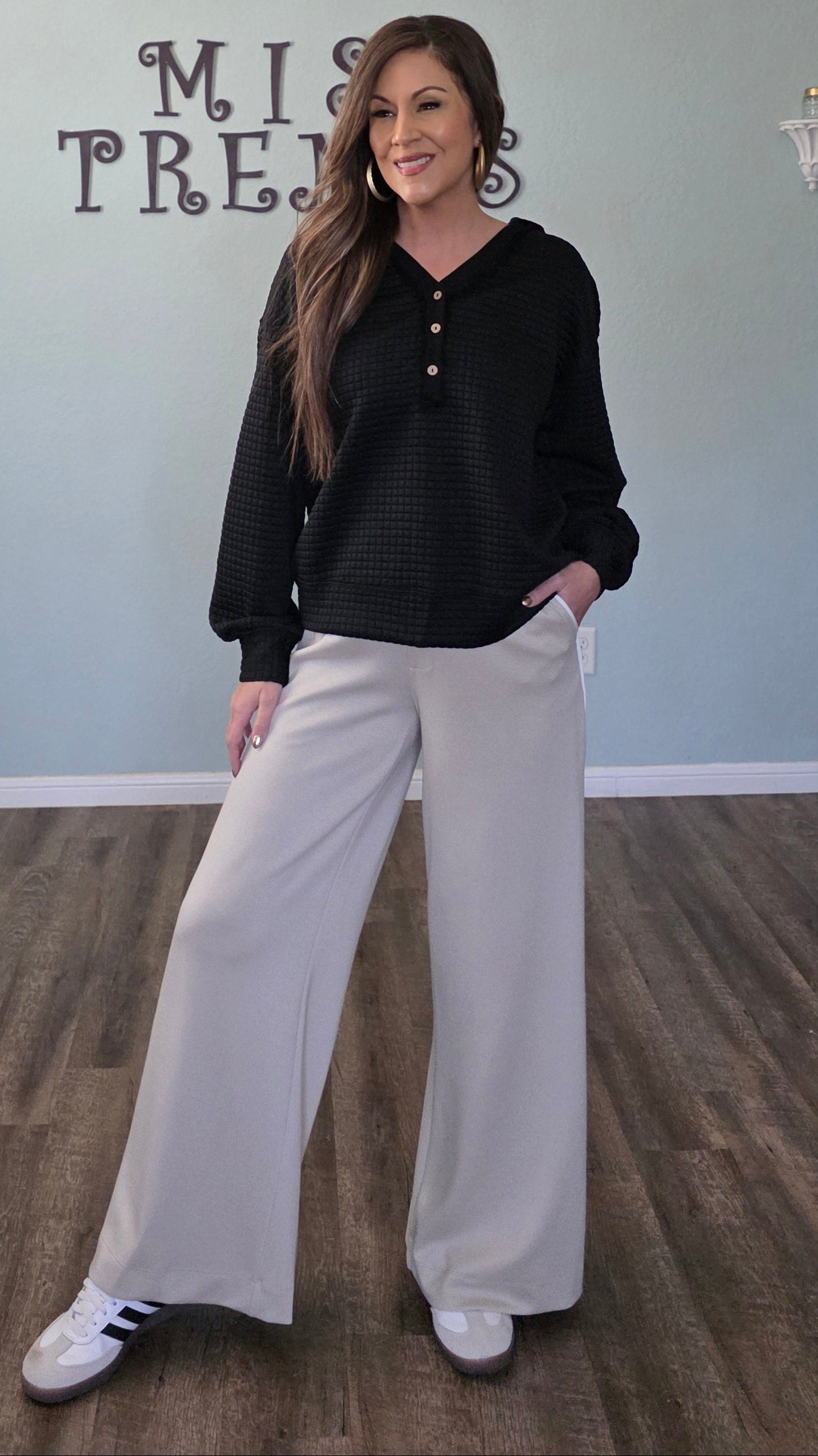 Chic Comfort Wide-Leg Pants-Oatmeal