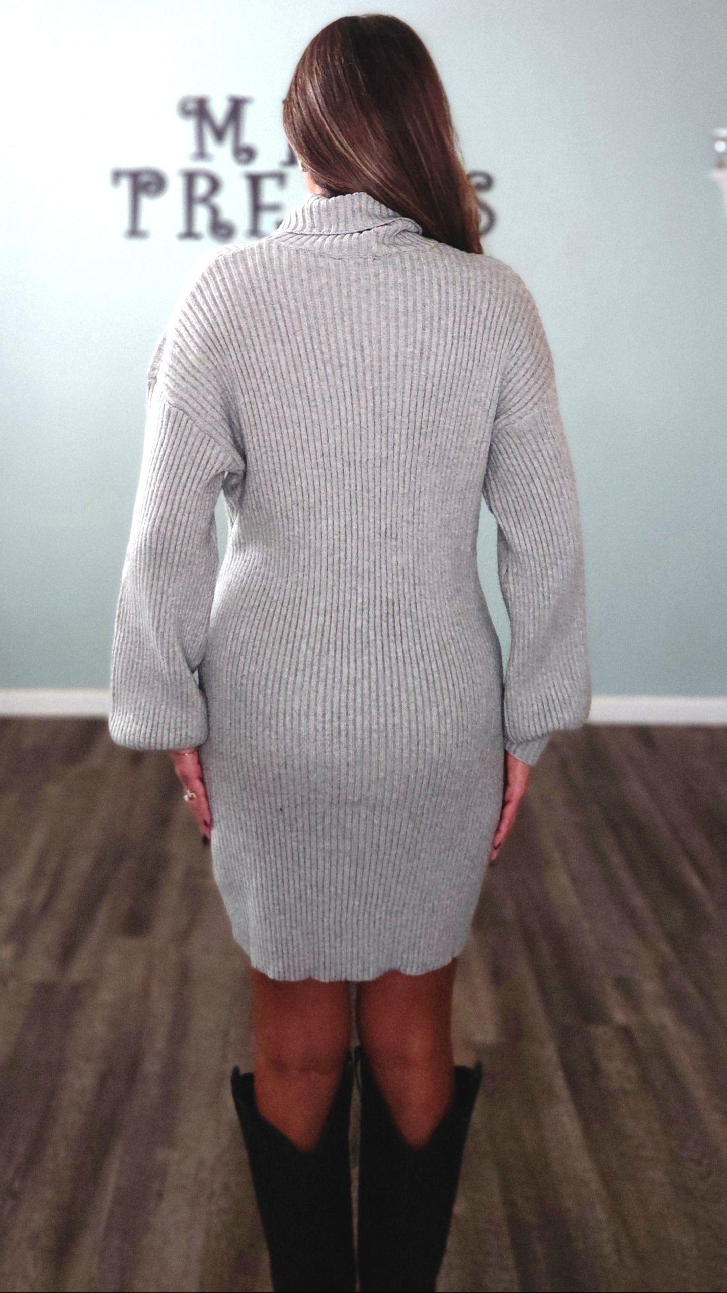 The Warm & Cozy Turtleneck Sweater Dress