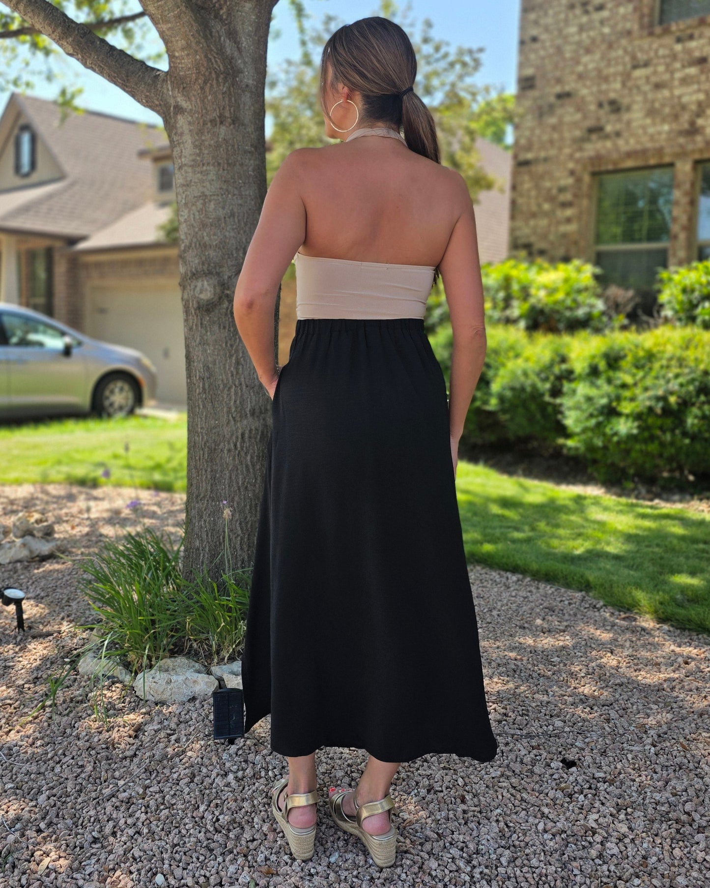Season to Season Maxi Skirt- Black
