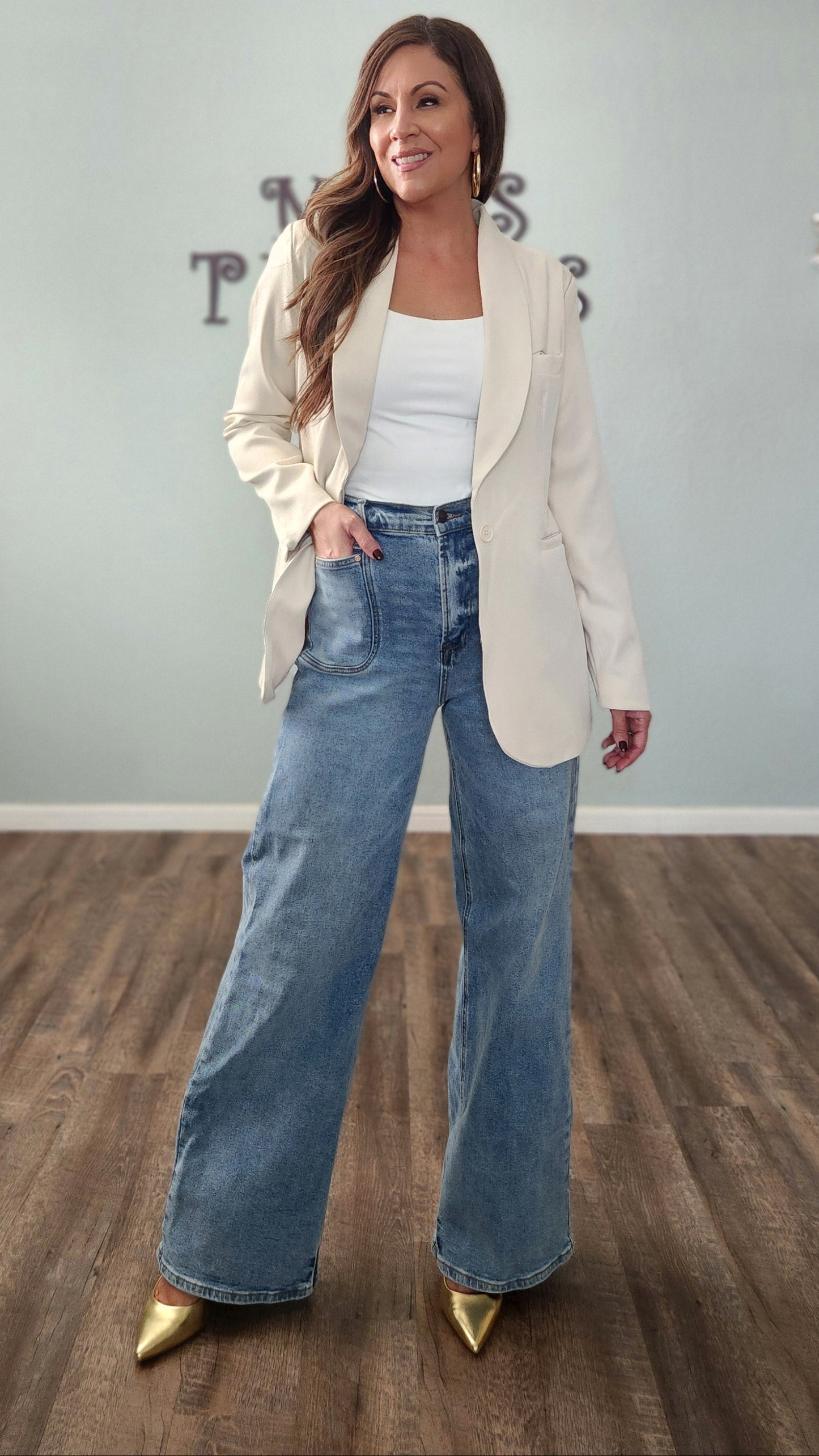 The Sculpted Silhouette Cream Blazer Jacket