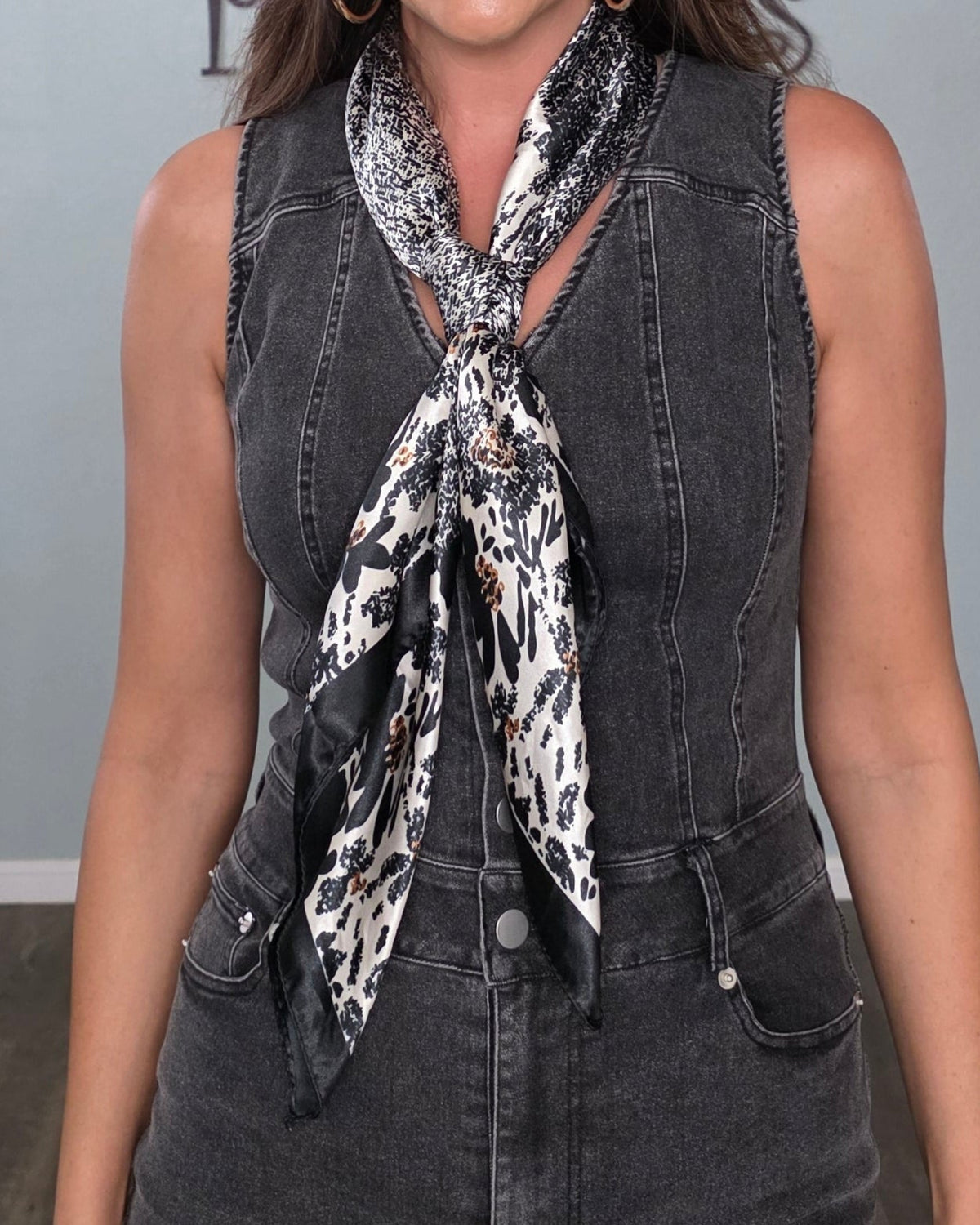Floral Contrast Scarf