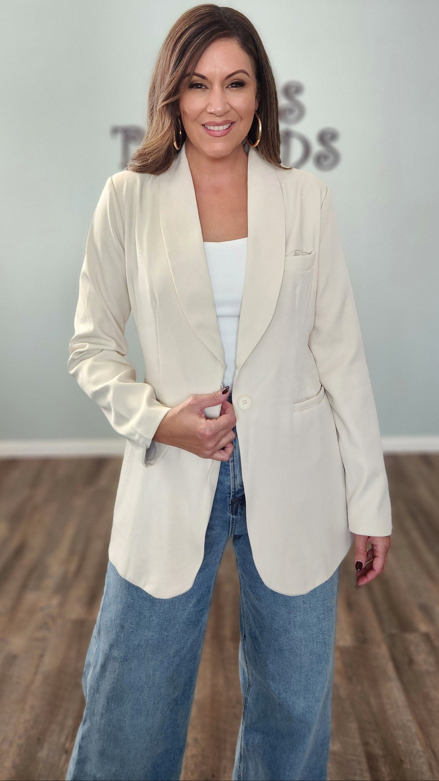 The Sculpted Silhouette Cream Blazer Jacket