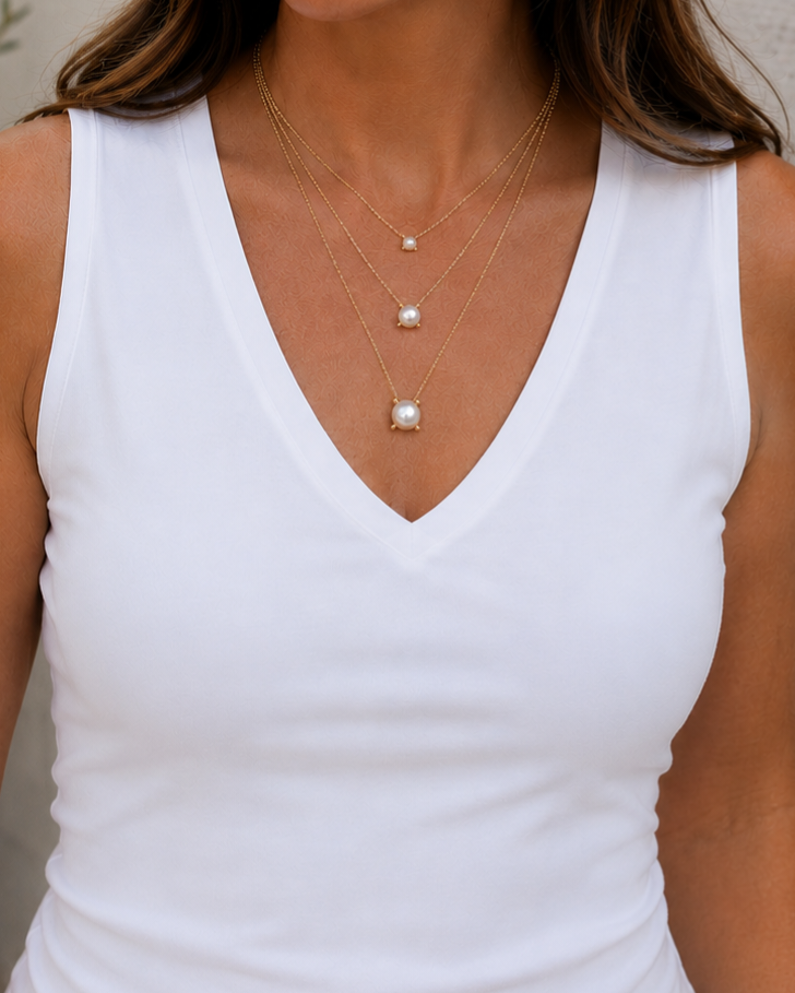 Timeless Pearl Layered Necklace Set