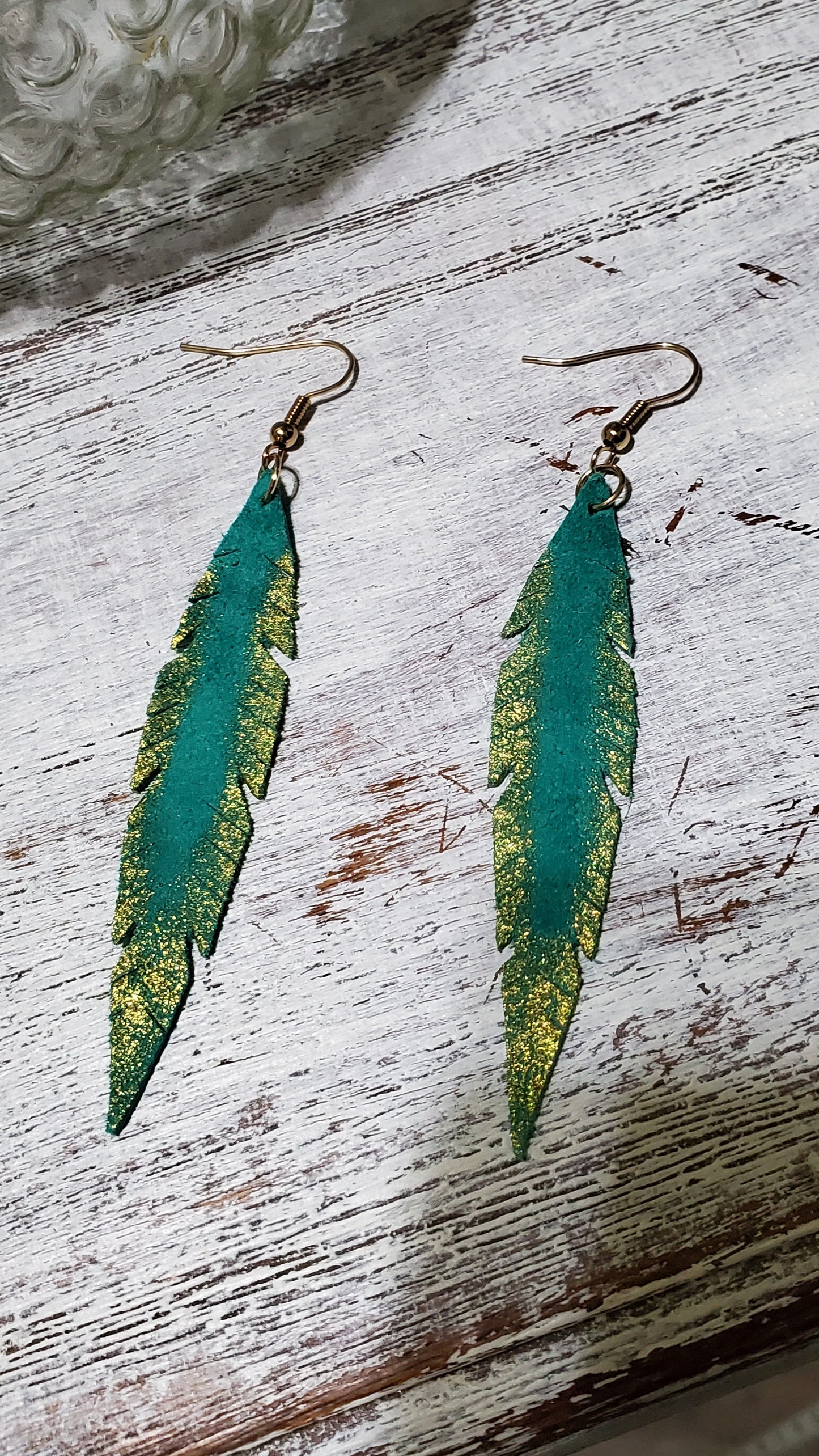 Light As A Feather Earrings- Gold/Turquiose